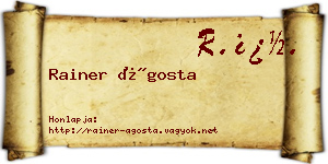 Rainer Ágosta névjegykártya
